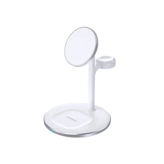 Choetech 3In1 Magnetic Wireless Charger Station For Iphone 12/13 Series,Airpods Pro With Iwatch Holder - White